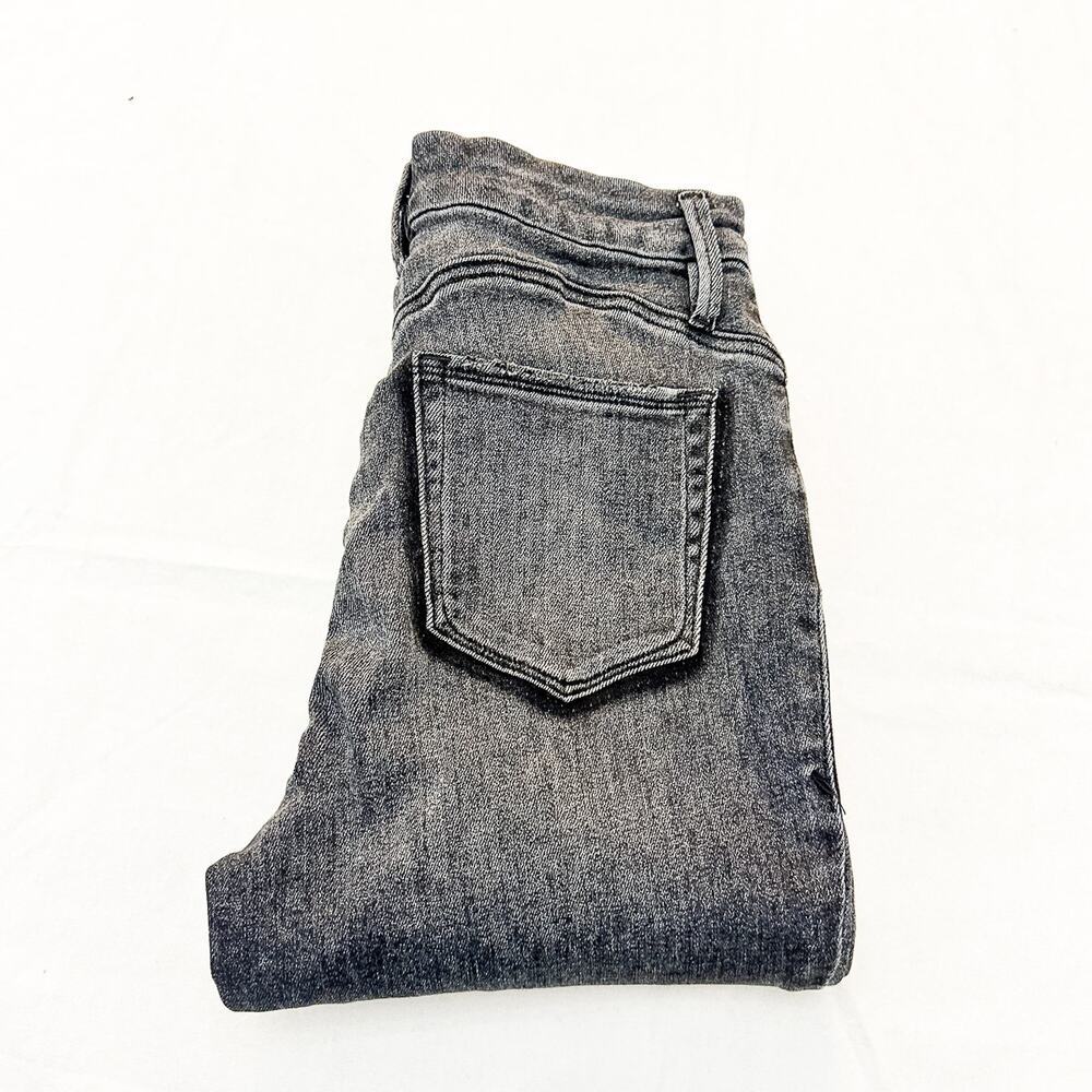 Good American Good Waist Black 170 Raw Hem Skinny Denim Jeans Size 8 / 29
